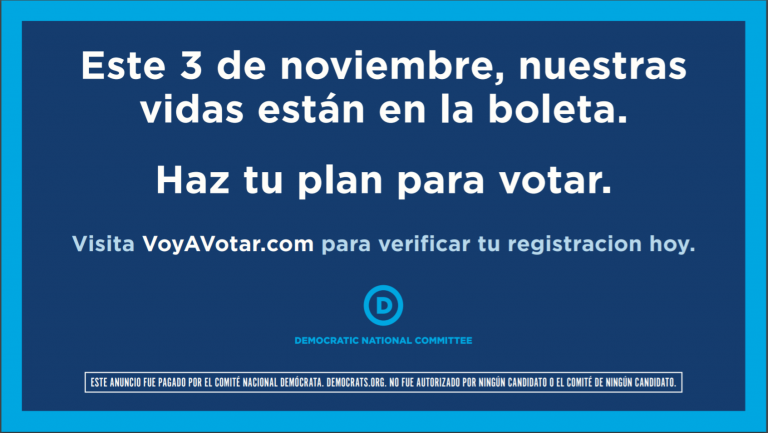 Impactar plan de acción a latinos votantes con -Voy a Votar- objetivo en nueva campaña publicitaria del DNC